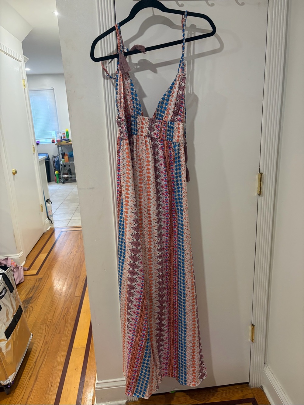 Boho Stripe Maxi One-Piece Dress - Multicolor